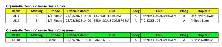 2025 Interclubkalender Week 2025 08 25